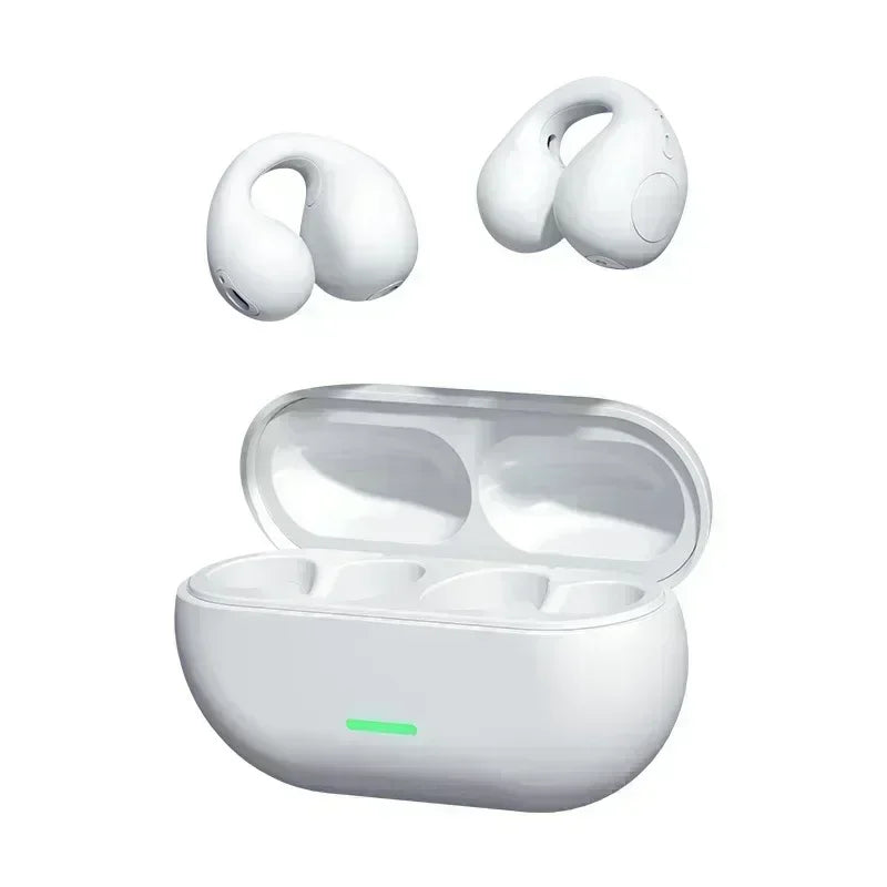 Fone Bluetooth Headset 5.3 Wireless Air Conduction Headphones Clip Ear Music Noise Canceling HD Call Sports Gaming Earphone