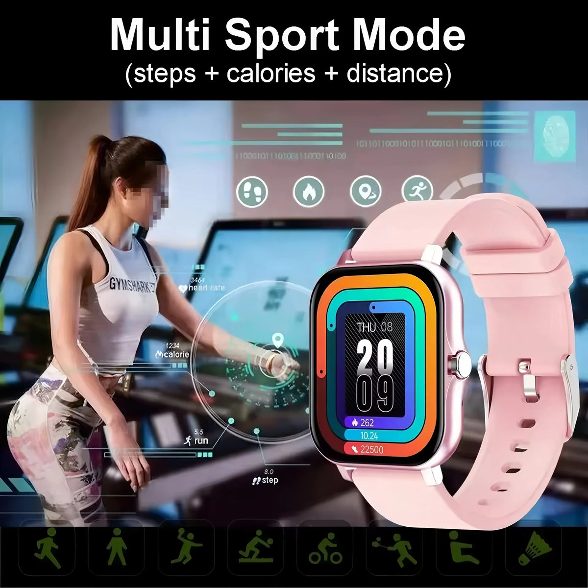 10050091741 Men Women SmartWatch 2.02 Amoled Call Heart Rate Blood Pressure Sport Fitness Waterproof Smart Watch for IOS Android
