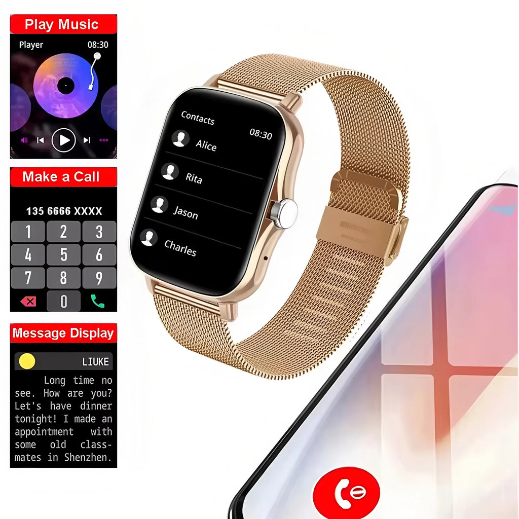10050091741 Men Women SmartWatch 2.02 Amoled Call Heart Rate Blood Pressure Sport Fitness Waterproof Smart Watch for IOS Android