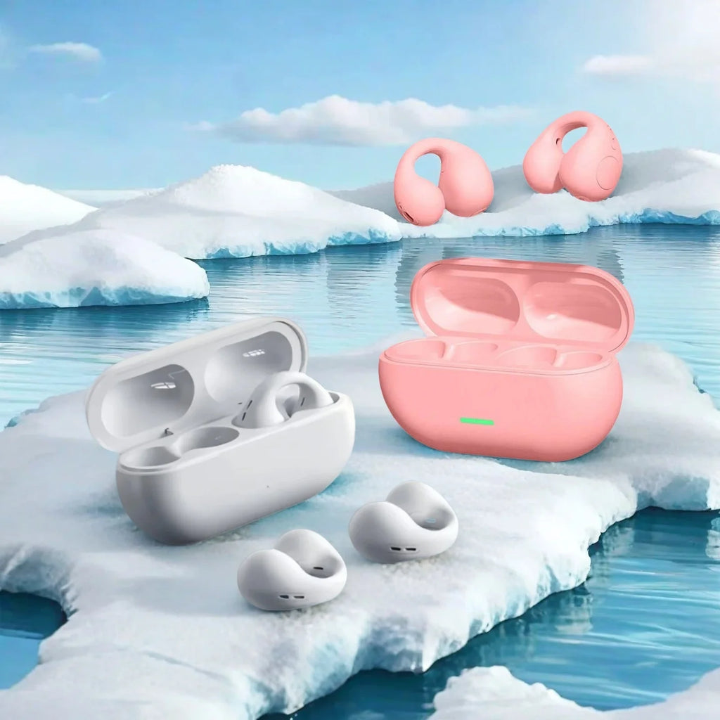 Fone Bluetooth Headset 5.3 Wireless Air Conduction Headphones Clip Ear Music Noise Canceling HD Call Sports Gaming Earphone