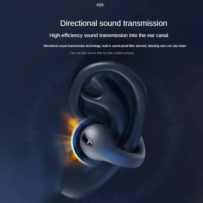 Fone Bluetooth Headset 5.3 Wireless Air Conduction Headphones Clip Ear Music Noise Canceling HD Call Sports Gaming Earphone