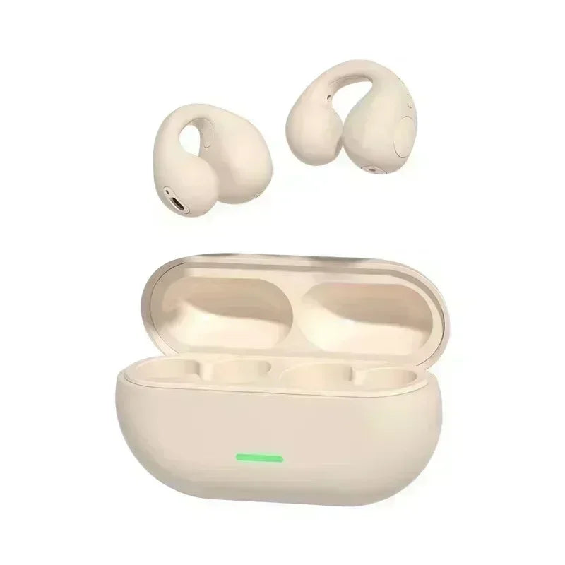 Fone Bluetooth Headset 5.3 Wireless Air Conduction Headphones Clip Ear Music Noise Canceling HD Call Sports Gaming Earphone