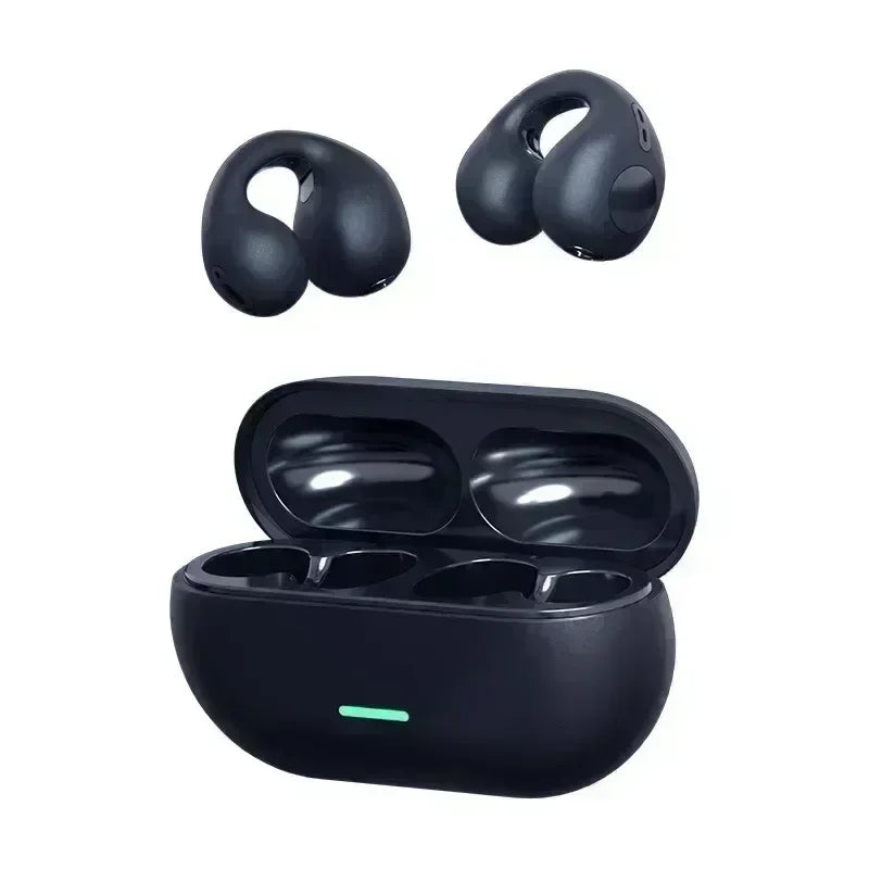 Fone Bluetooth Headset 5.3 Wireless Air Conduction Headphones Clip Ear Music Noise Canceling HD Call Sports Gaming Earphone