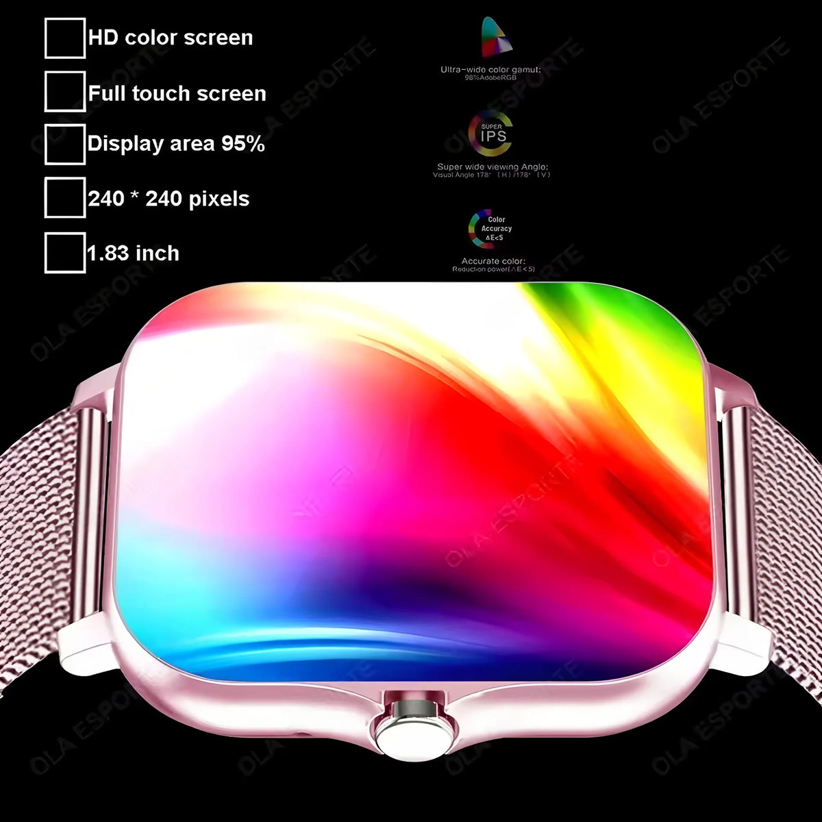 10050091741 Men Women SmartWatch 2.02 Amoled Call Heart Rate Blood Pressure Sport Fitness Waterproof Smart Watch for IOS Android