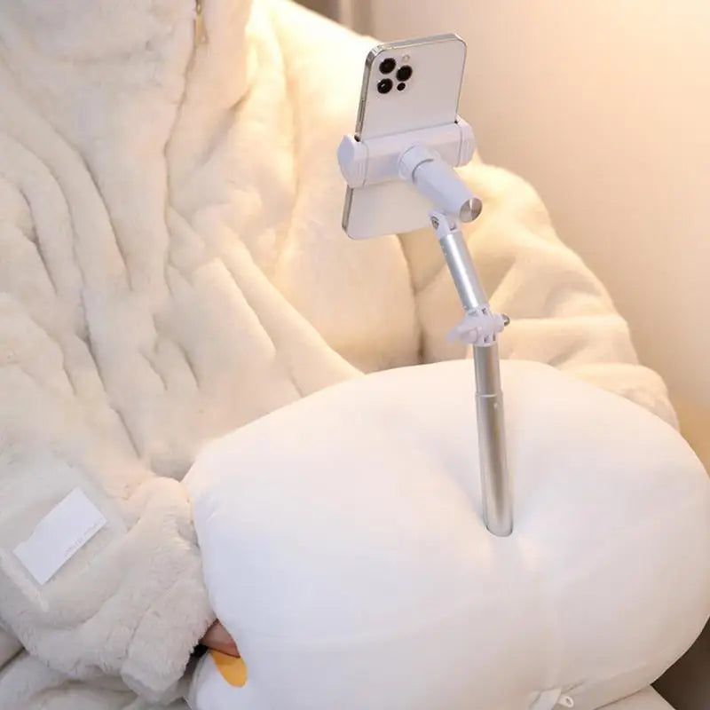 Phone Holder for Bed, Pillow Stand Compatible with 4-7" Phone, Mobile Phone Stand, Height Angle Adjustable, Idea for Kindle Read